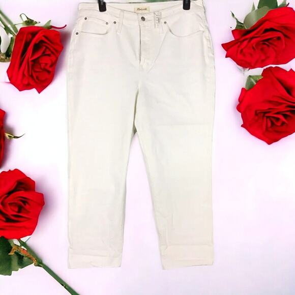 Madewell Womens Size 18W Tile White Vintage Jean Zipper Closure Raw Hem NWT - Picture 1 of 16